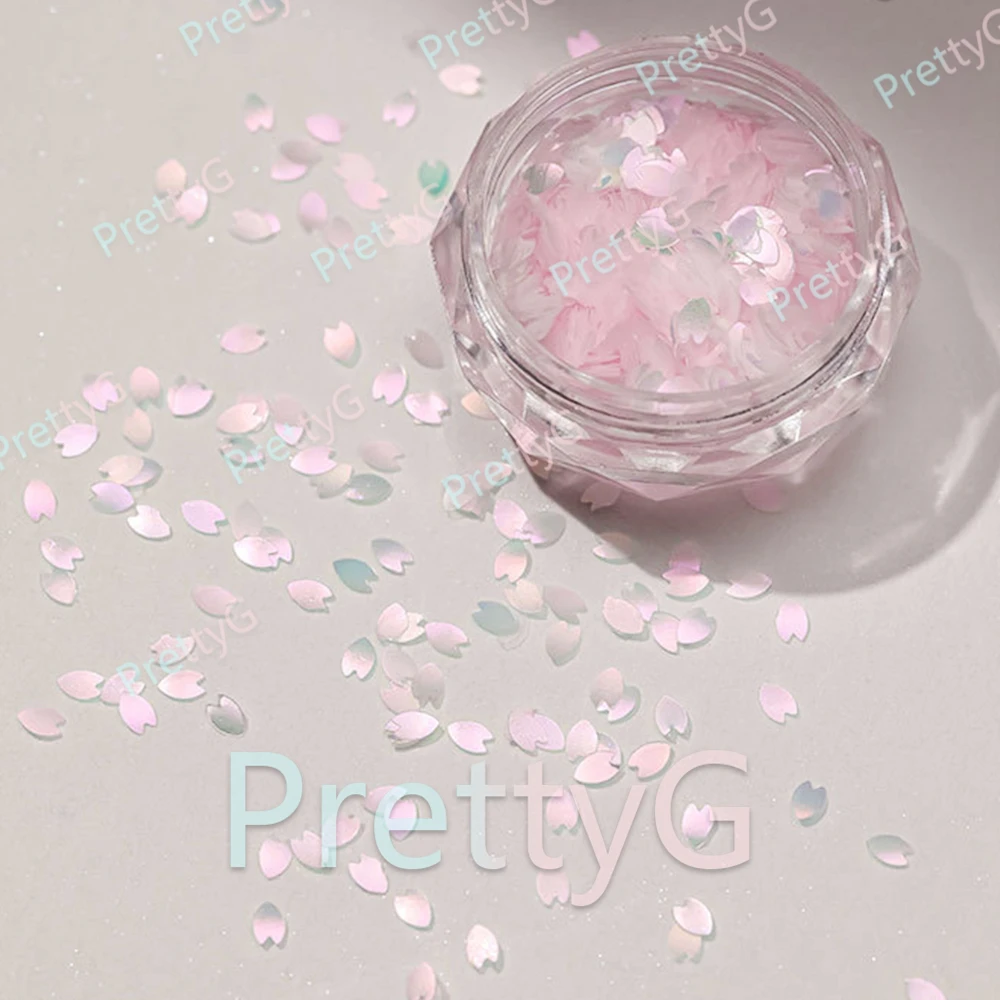 PrettyG 1박스 MHP 라이트 핑크 오로라 머메이드 글리터 쉐이프 컬러 시프트 시퀸 글리터 DIY 젤 네일 아트 데코레이션 액세서리
