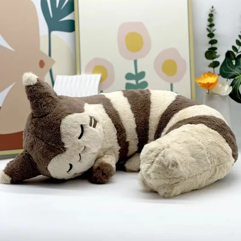 45cm Großes Schlafendes Furret Pokemon Plüschtier Weiches Gefülltes Langschwänziges Tier Nackenkissen Weiches Kissen Niedliche Zimmerdekoration Puppe