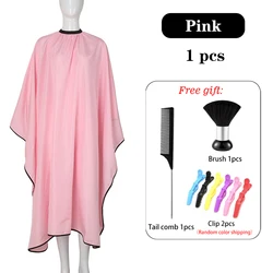 Premium Salon Haircutting Cape with Elastic Band and Hook Closure - 140x160cm Adult Hairdressing Cape (Pink set)