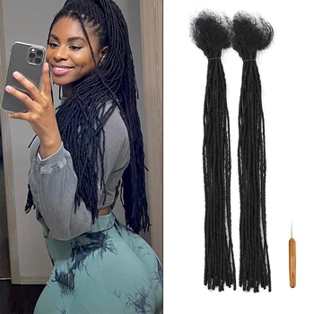 0.2cm Microlocs 100% Human Hair Dreadlock Extensions for Men /Women Full Handmade Real Loc Extensions 10-40 Strands 1