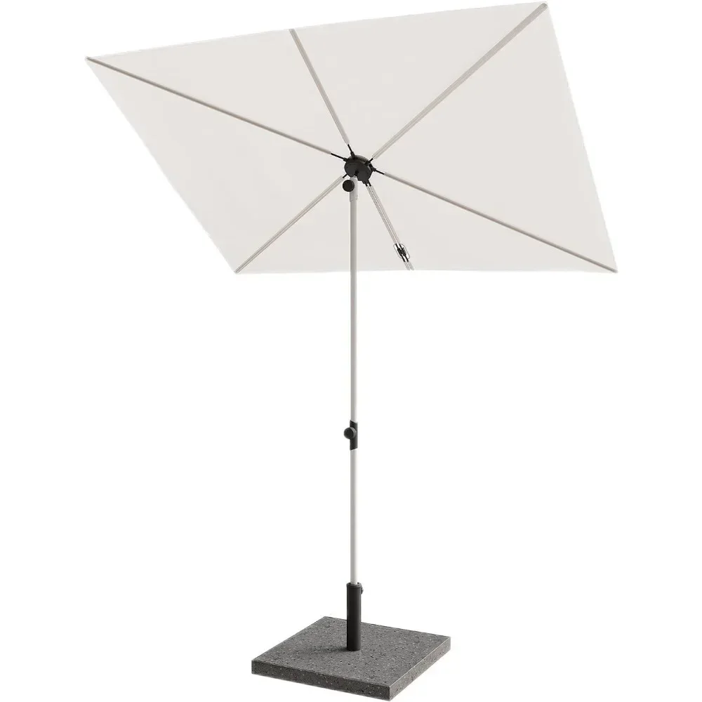 

Sunshade Umbrella, Polyester Steel Rectangular Flat Canopy Versatile Shade W/ 360 Degree Roating Knob, 6x4 FT Sunshade Umbrella