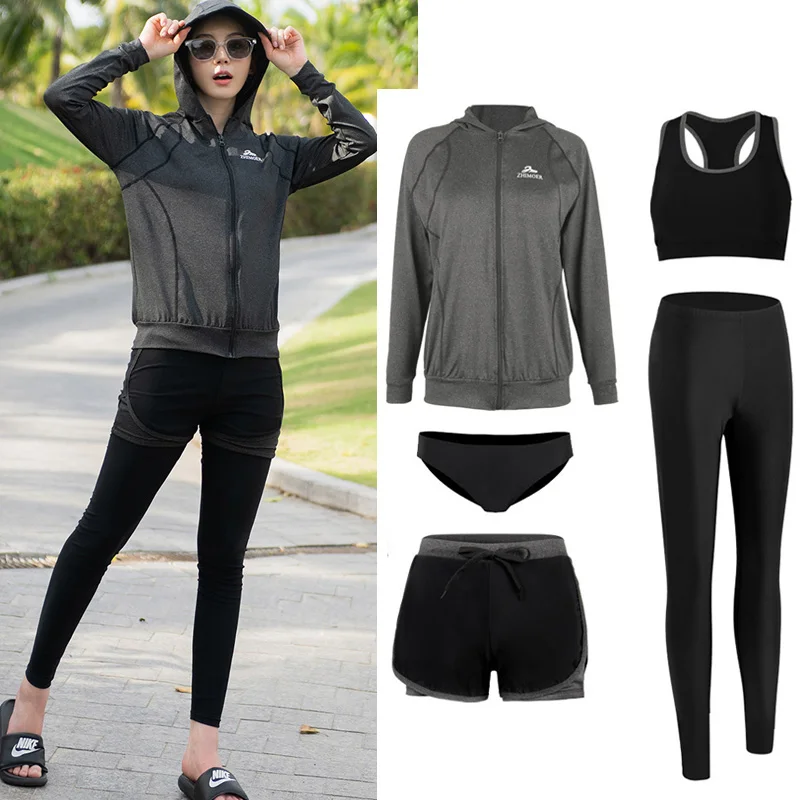 남녀공용 래쉬가드 긴팔 셔츠 레깅스, 탱키니 비키니 래쉬가드, 자외선 차단, 수영 러닝 하이킹 운동 