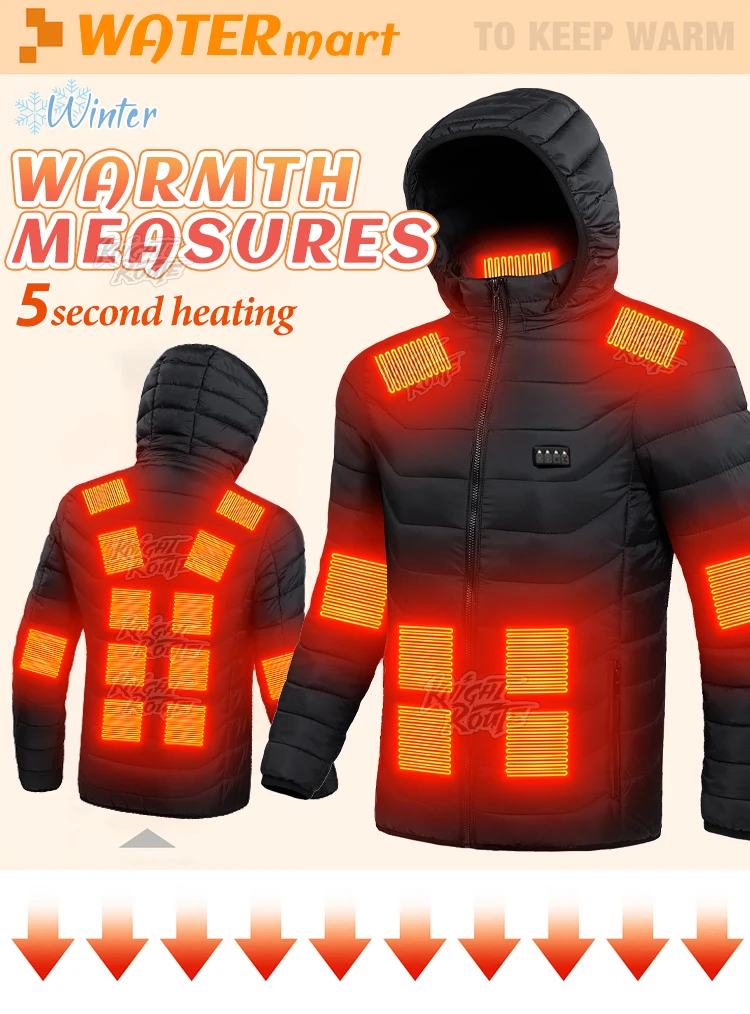 Description Picture 3 of item21Areas Self Heated jacket Heating Vest Men's Thermal Women's USB Heated Vest Warm Clothing Fishing Camping Washable Winter Man