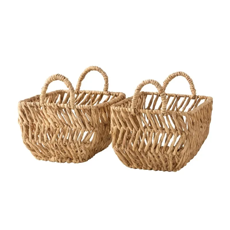 

Natural Water Hyacinth Baskets, Set of 2