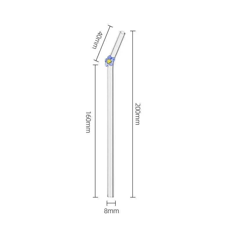 Eco-Friendly Butterfly & Flower Shaped Glass Straw