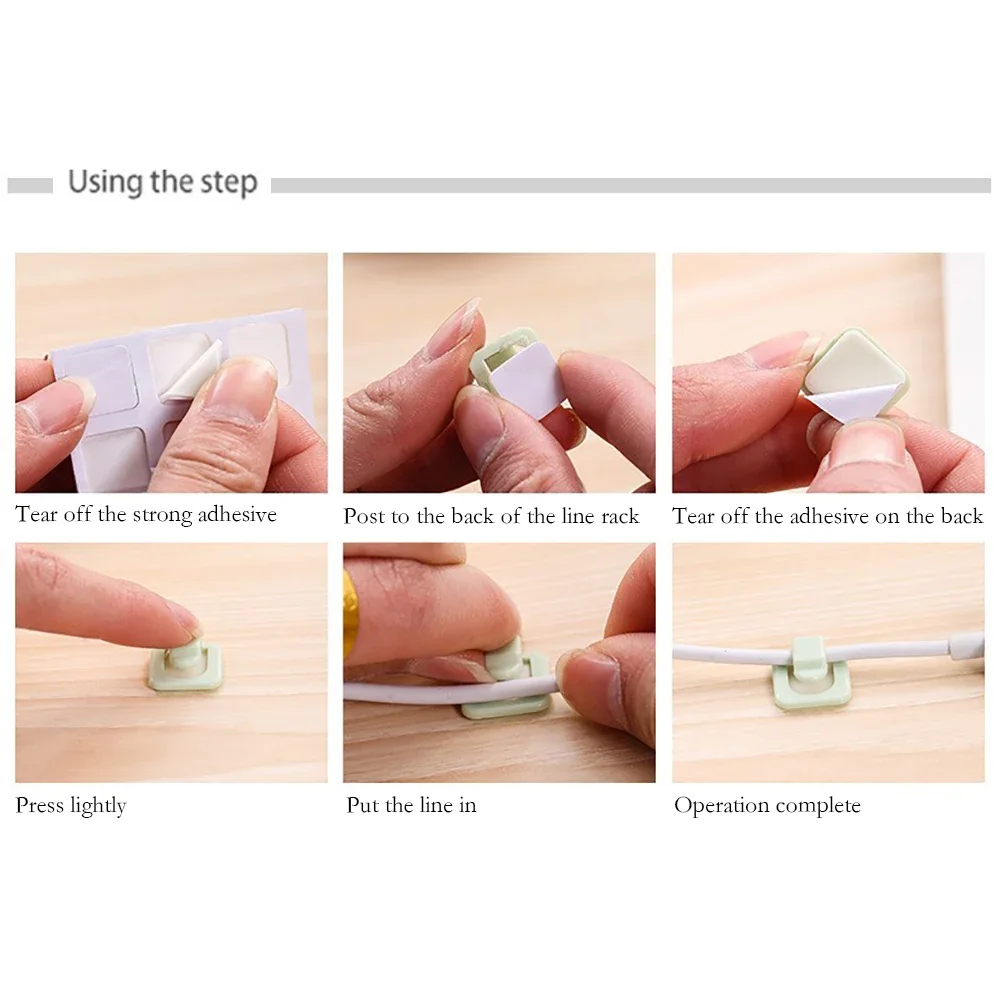 40-Pack White Self-Adhesive Cable Clips - Adjustable Wire Holders For Desk, Wall, Indoor/Outorganizers