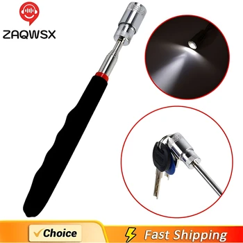 Telescopic Magnetic Pen Extendable Pickup Rod Stick with Light Mini Portable Magnet Pick Up Tool for Picking Up Screws Nut Bol 1