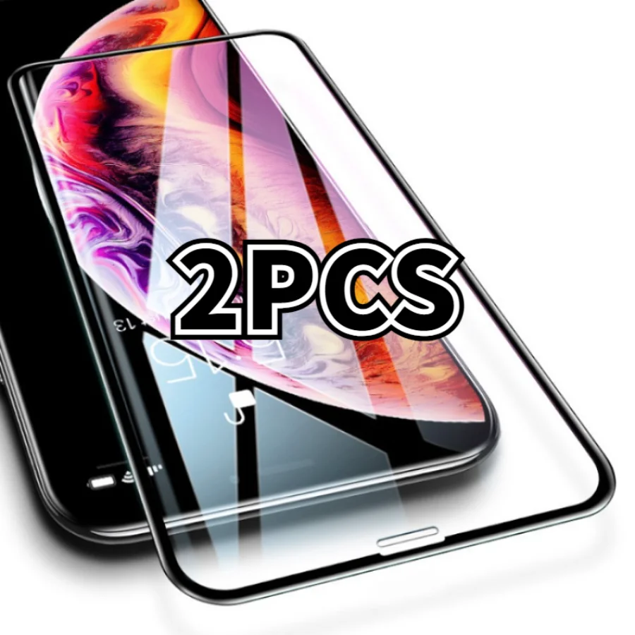 

2 шт. 9H HD прозрачное 9D полное покрытие закаленное стекло Защита экрана для Iphone 12 14 15 11 13 Pro Max X XR XS Max 7 8Plus SE 2 SE 3