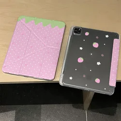 Polka Dots Strawberry Design Smart Tablet Case with Pen Holder and Folded Edge - IPadAir Air7 M3 13in (A)