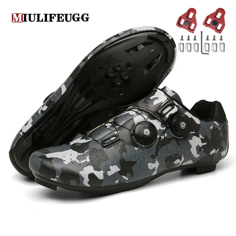 Cycling MTB Shoes with Clits Men Route Cleat Road Dirt Bike Flat Speed Sneaker Racing Women Bicycle Mountain Spd Biking