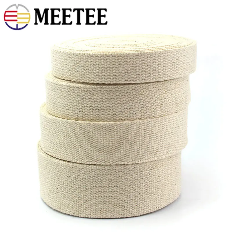 Cotton Webbing Tape Bag Strap Clothes Belt Beige Canvas Decorative Ribbon Band DIY Sewing Material Accessories 5Meters 20-50mm