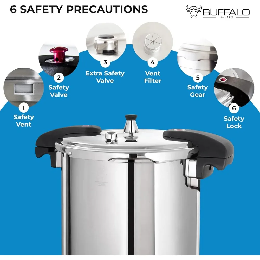Pressure Cooker 21 Qt Stainless Steel - Large Canning Pot with Lid for Home, Commercial Use - Easy to Clean Any Stove Top 5