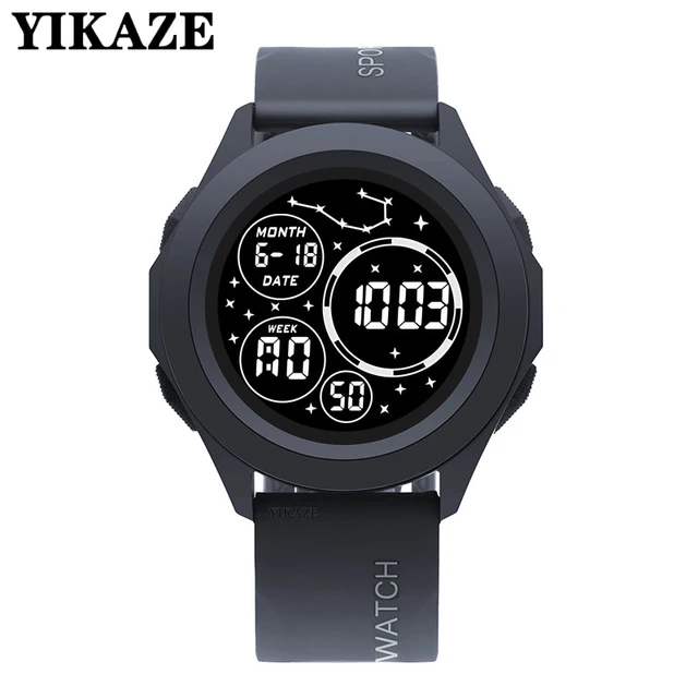 Yikaze sports watch men s digital watches starry man sport watch waterproof multifunctional clock outdoor led