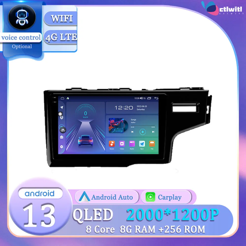 

Android 13 For Honda Jazz 3 2015-2020 Fit 3 GP GK 2013-2020 Touch Screen Autoradio Car Stereo Radio Navigation GPS Multimedia