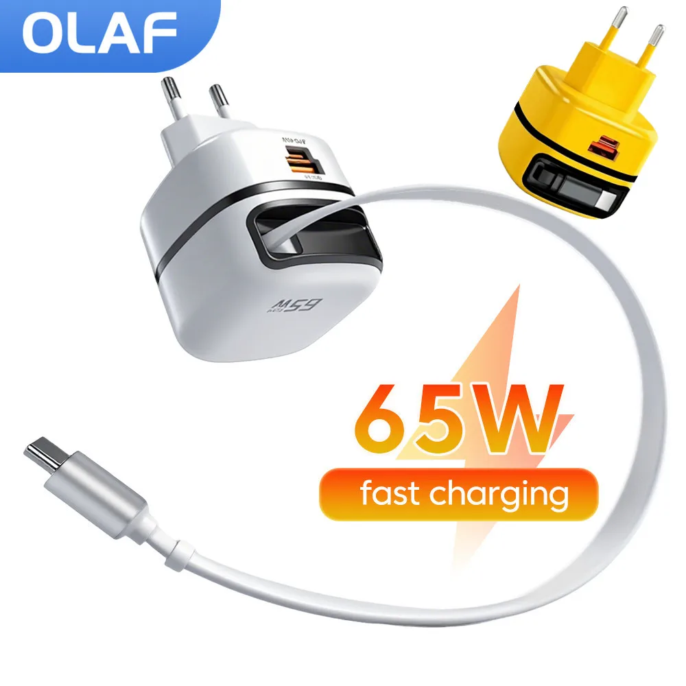 High-Power USB-C Fast Charging Portable Charger with 65W USB Adapter