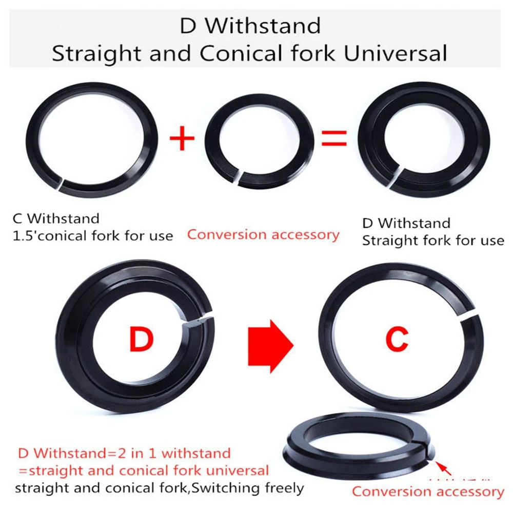 Risiko 1,5 Zoll Universal Bike Headset Basis Spacer Crown Race Headset Unterlegscheibe Öffnung konische gerade Gabel 45 Grad Fahrradteil – Detail 8