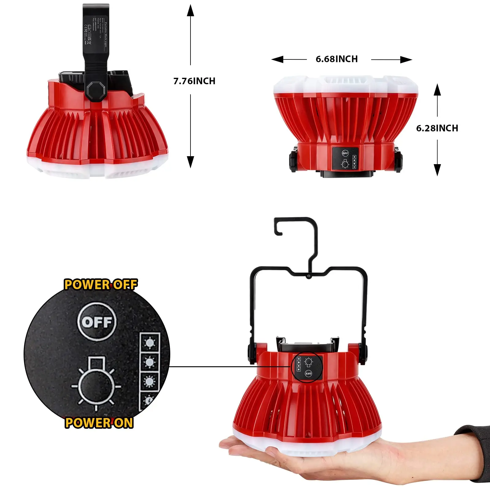 2400LM LED Camping Lantern for Milwaukee m18 Battery 24W LED Work Light for Car
