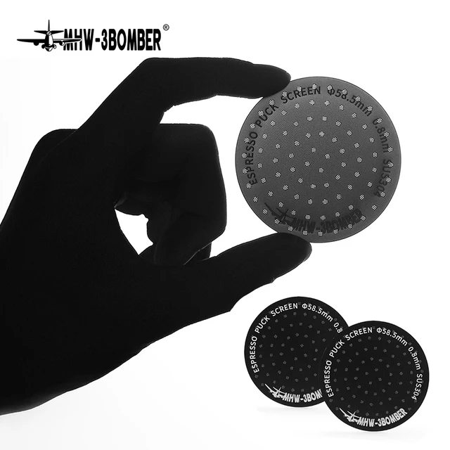 MHW-3BOMBER 51/53/58.5mm Titanium Coffee Filter 0.8/0.2MM Espresso Puck Screen Resusable Stainless Steel Filter Barista Tools
