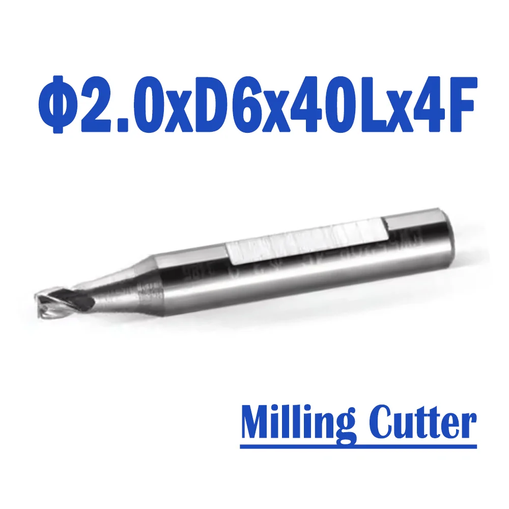 

2 Pcs/lot Φ2.0xD6x40Lx4F Raize 60 Series Pro Carbide Milling Cutter Accessories For 363/333L/339/369/368A&B/383AC/388AC/398AC