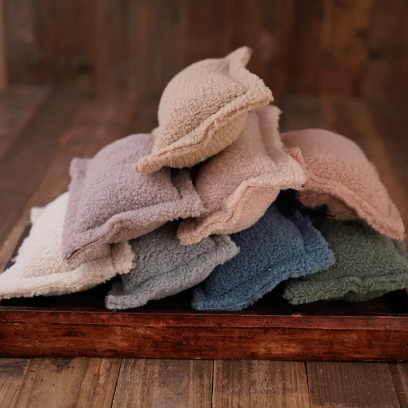 Newborn Photography Prop Cotton Soft Solid Color Pillow Fabric Cushion Baby Photo Prop Studio Shooting Assist Accessories