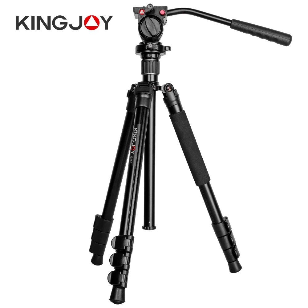 

Алюминиевый штатив KINGJOY для камеры, профессиональный амортизирующий штатив с гидравлической головкой для видеокамер, цифровых зеркальных фотоаппаратов, телескопов