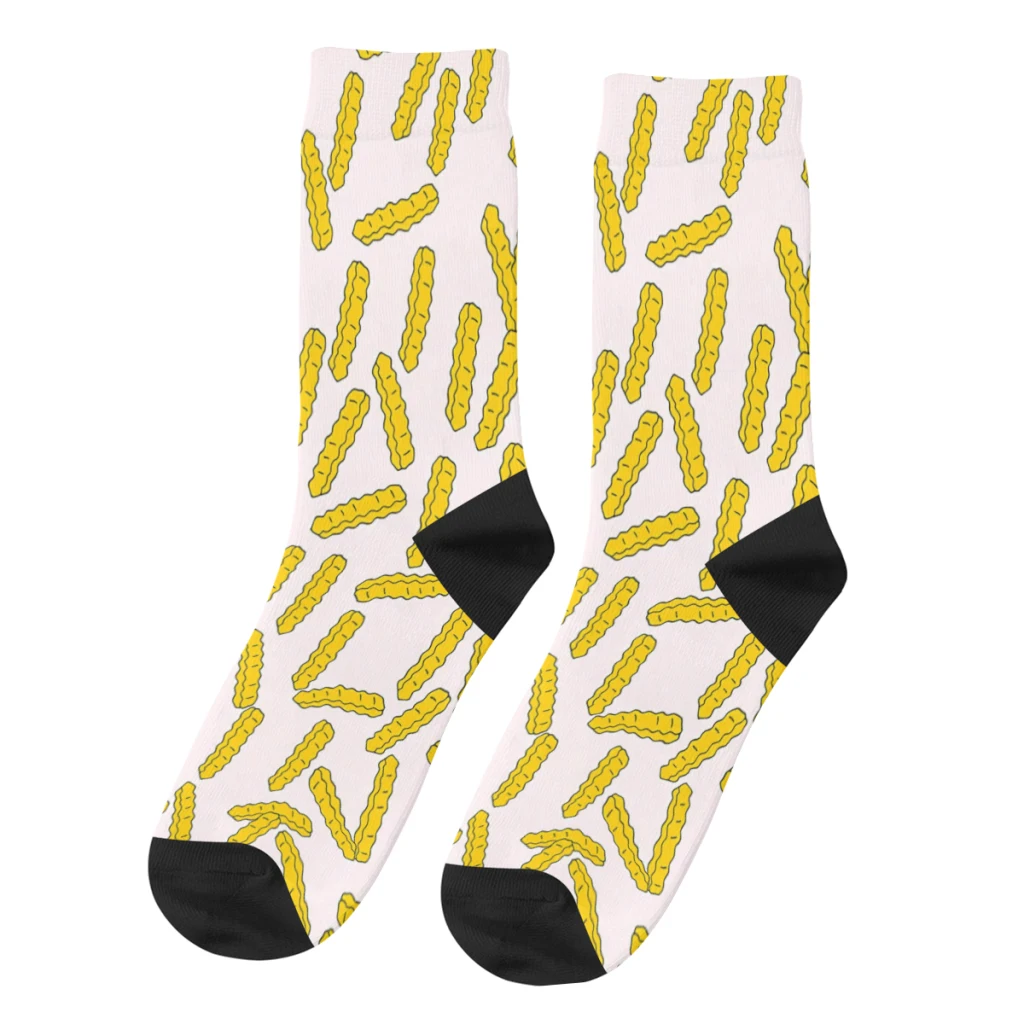 

Fries on Pink Background Socks For Men Sports 3D Print Boy Girls Mid-calf Sock