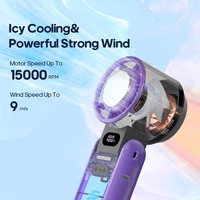 Ventilateur portable haute vitesse à refroidissement rapide, rechargeable 3600 mAh, 100 vitesses réglables, mini ventilateur turbo pliable avec cordon 3
