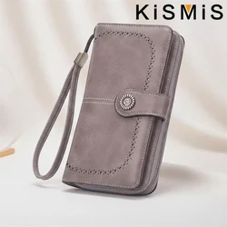 Elegant Women's High - Quality RFID Leather Wallet with Multi - Card Holder (Grey)