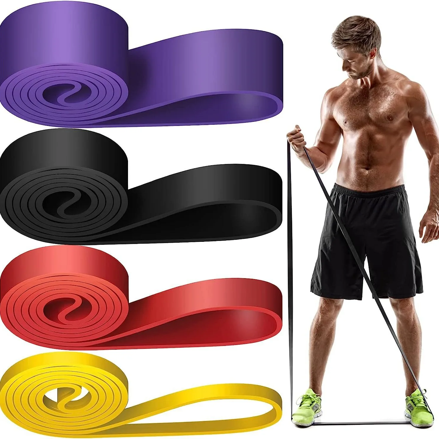 

Tough Latex Resistance Band Elastic Exercise Strength Pull-Ups Auxiliary Band Pilates Gym Fitness Equipment Strengthening Train