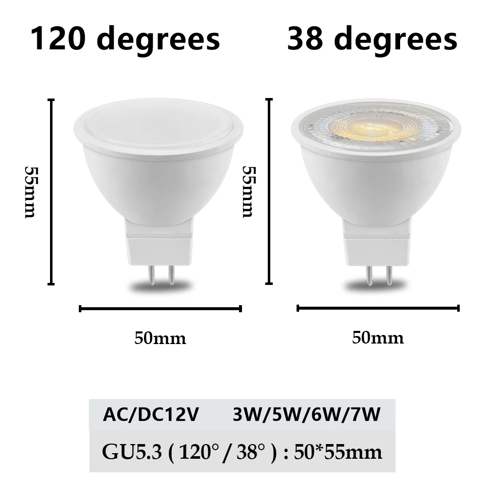 8PCS Spot Foco MR16 AC DC 12V 3W 5W 6W 7W Warm White Day Light LED Light  Lamp For Home Decoration Replace 50W Halogen Spotlight - AliExpress
