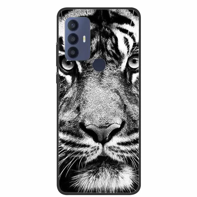 Black Silicon Animal Design Soft TPU Phone Case - Cool Wolf Edition, Flexible Protection Shell