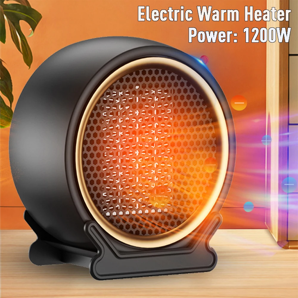Riscaldatore elettrico da tavolo da 1200 W, mini termoventilatore portatile, riscaldamento rapido, riscaldamento in ceramica PTC, soffiatore di aria calda, scaldavivande per casa e ufficio_voghion.com
