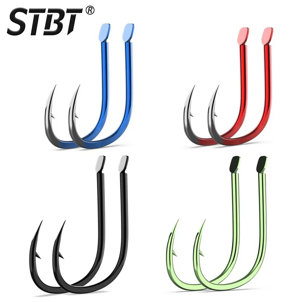 STBT 50Pcs/Box ISEAMA High-Carbon Steel Red Fishing Hooks From Japan 1#-10# Blue Barbed Fishhook for Carp Fishing Accessories