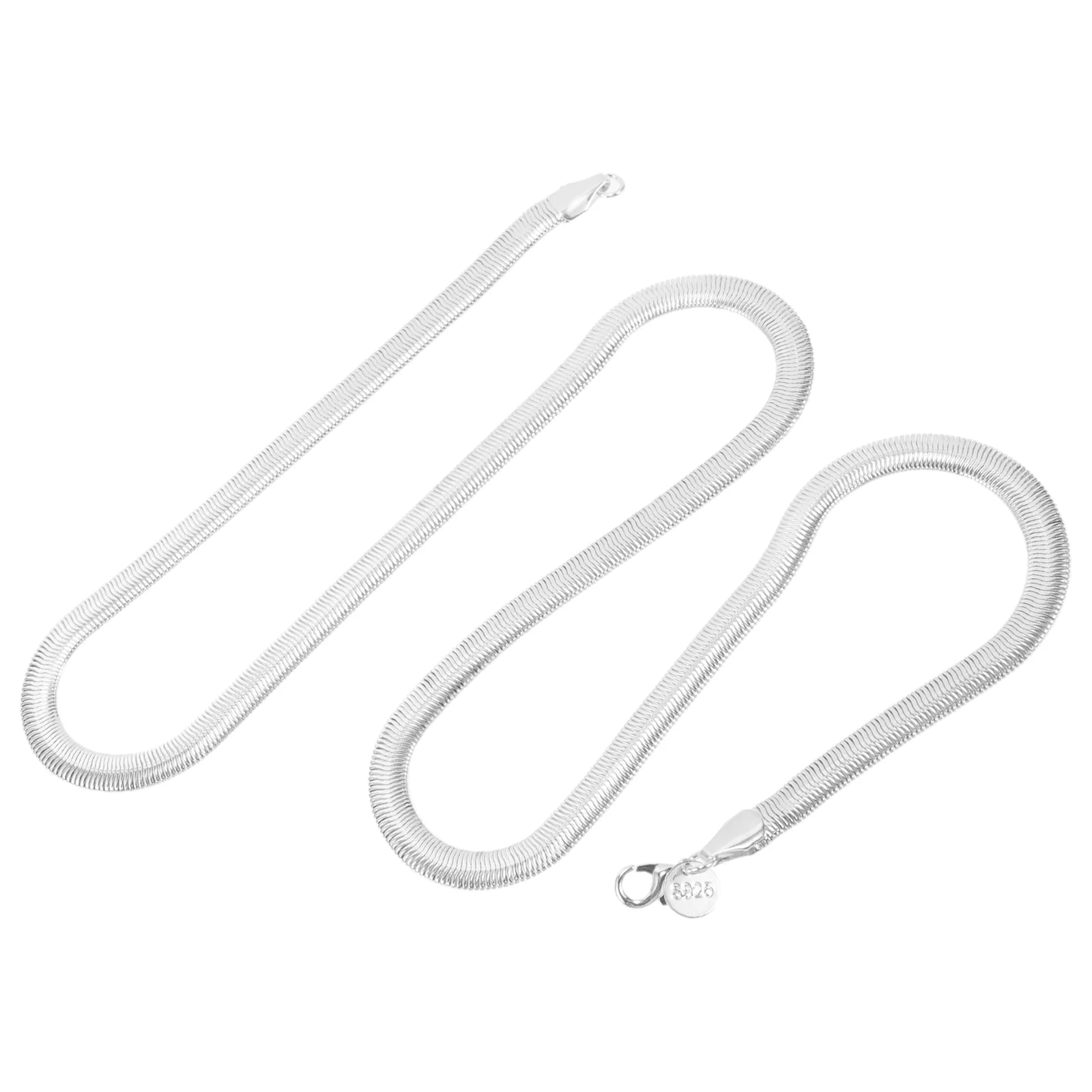 

Soft Snake Bone Necklace Silver Jewelry Necklaces for Women Clavicle Chain Girls Flat