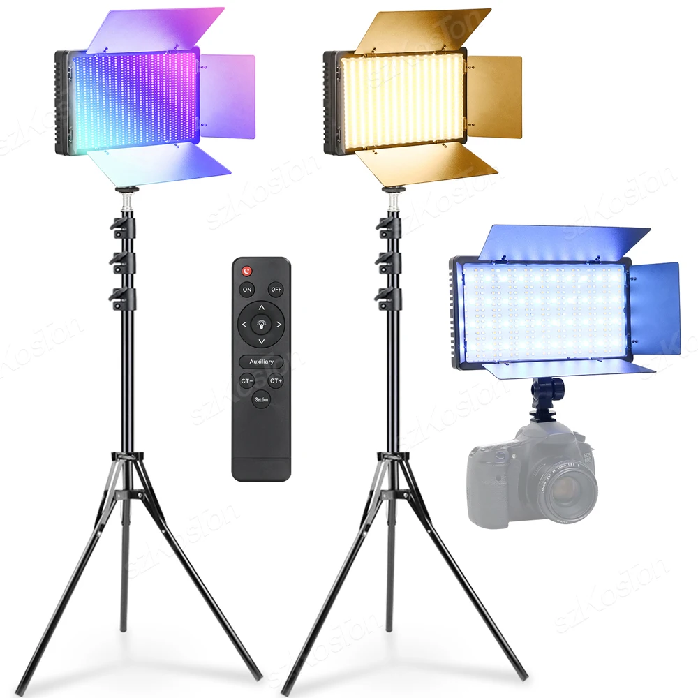 

RGB LED Video Light Photography Fill Camera Lighting Panel Lamp 3200K-5600K Continuous Lighting For Vlog Live Streaming DSLR