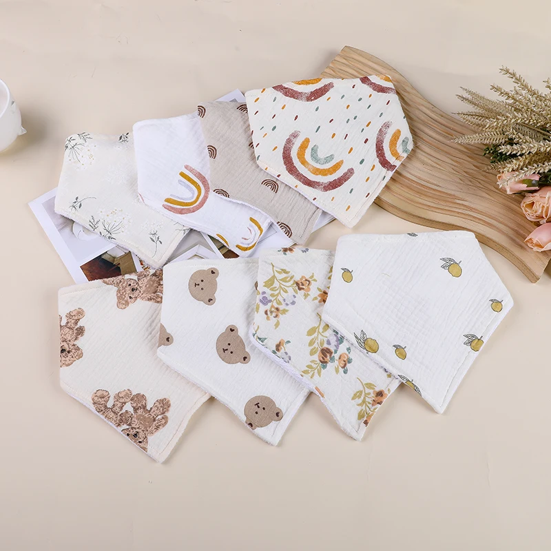 Description Picture 5 of itemNewborn Cotton Mulsin Children Bibs Thicker Soft Sooth Appease Towel For Infant Baby Kids Double Layer Saliva Burp Cloth