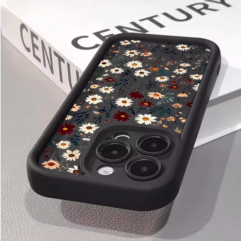 Chic Cartoon Daisy Flower Matte Silicone Phone Case