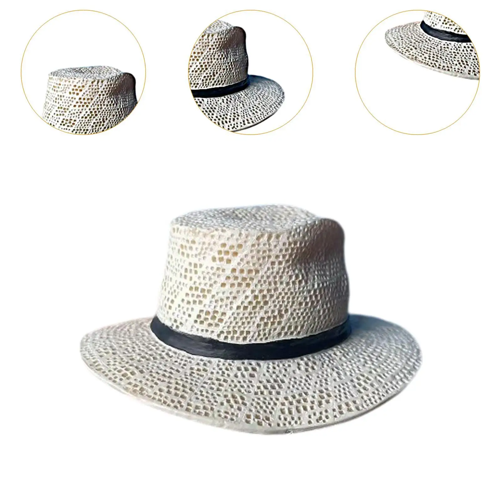 1:6 Western Hat Miniature Doll Hat Miniature Round Edge for 12inch
