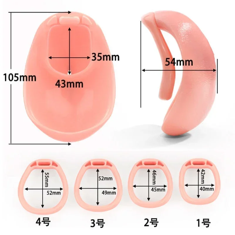 Sissy Full Cover Pussy Hole Plastic Chastity Cage with 4 Size Penis Rings Realistic Vagina Texture Male Cock Lock BDSM Sex Toys penis chastity cage chastity lock sex toy penis cock ring