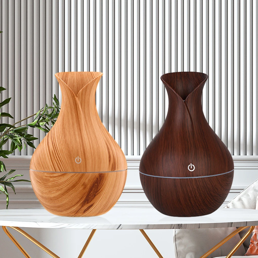 HouseholdVaseShapeAromatherapyHumidifierUltrasonicWoodGrain