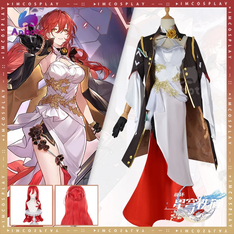 

Honkai Star Rail Cosplay Costume Game Honkai Himeko Cosplay Costume Anime Wig Red Sexy Suit For Women Halloween Gifts