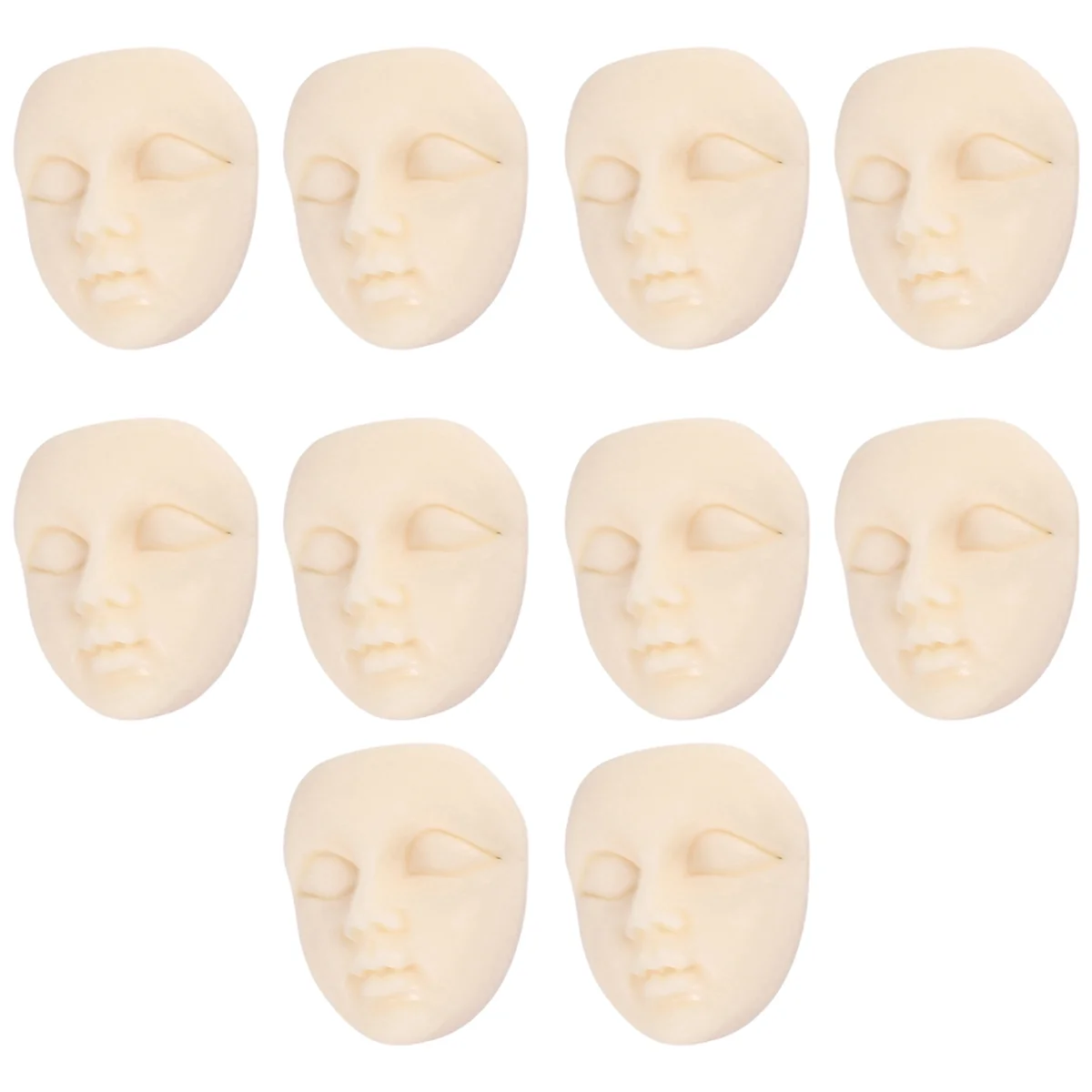AAAF 10Pcs 미니 마스크 수지 마스크 플랫 백 카보 숑 베이지 소녀 얼굴 플랫 백 스크랩북 Diy 헤어 보우 센터 공예 만들기