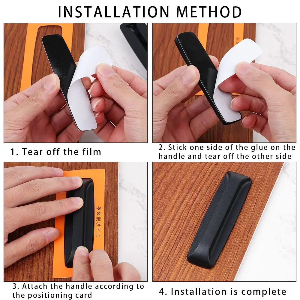 Furniture Handles Multi-purpose Cabinet Pulls Auxiliary Window Door Wardrobe Pulls Furniture Decor Self-adhesive Handles Rectangular 2Pcs
