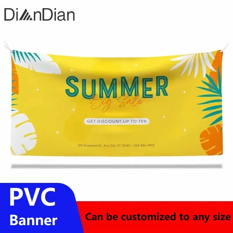 

DianDian DIY LOGO Outdoor Spray Cloth Pvc Viny Print Advertising Banner Customization Signboard Background Waterproof Sunscreen