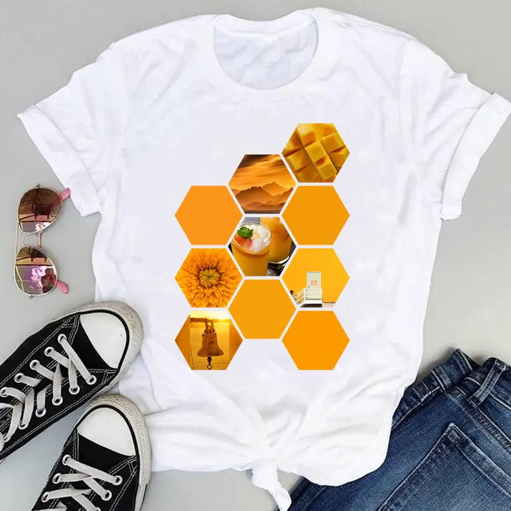 

2022 New Women T-shirts geometry Printed Harajuku Tees Tops Casual Summer Short Sleeve Cartoon T shirt for Ladies Clothing