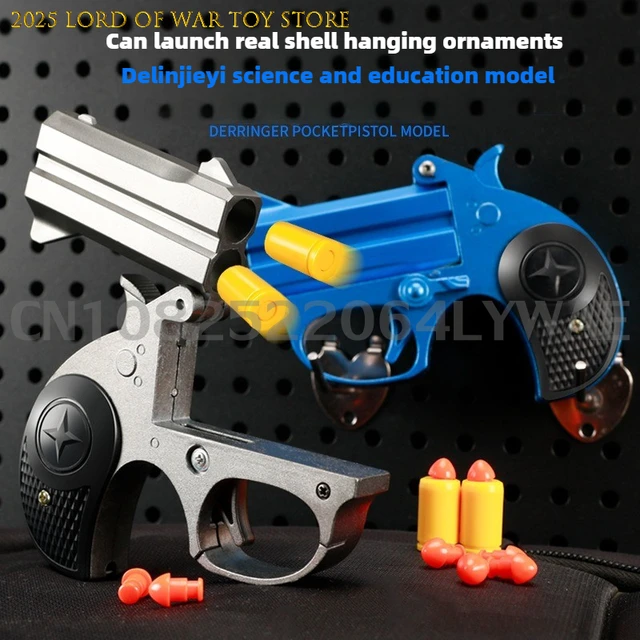 Children Portable Deringer Launcher Mini Manual Soft Bullet Shell Ejection Toy Gun Boy Small Pistol Pocket Model Christmas Gift 2
