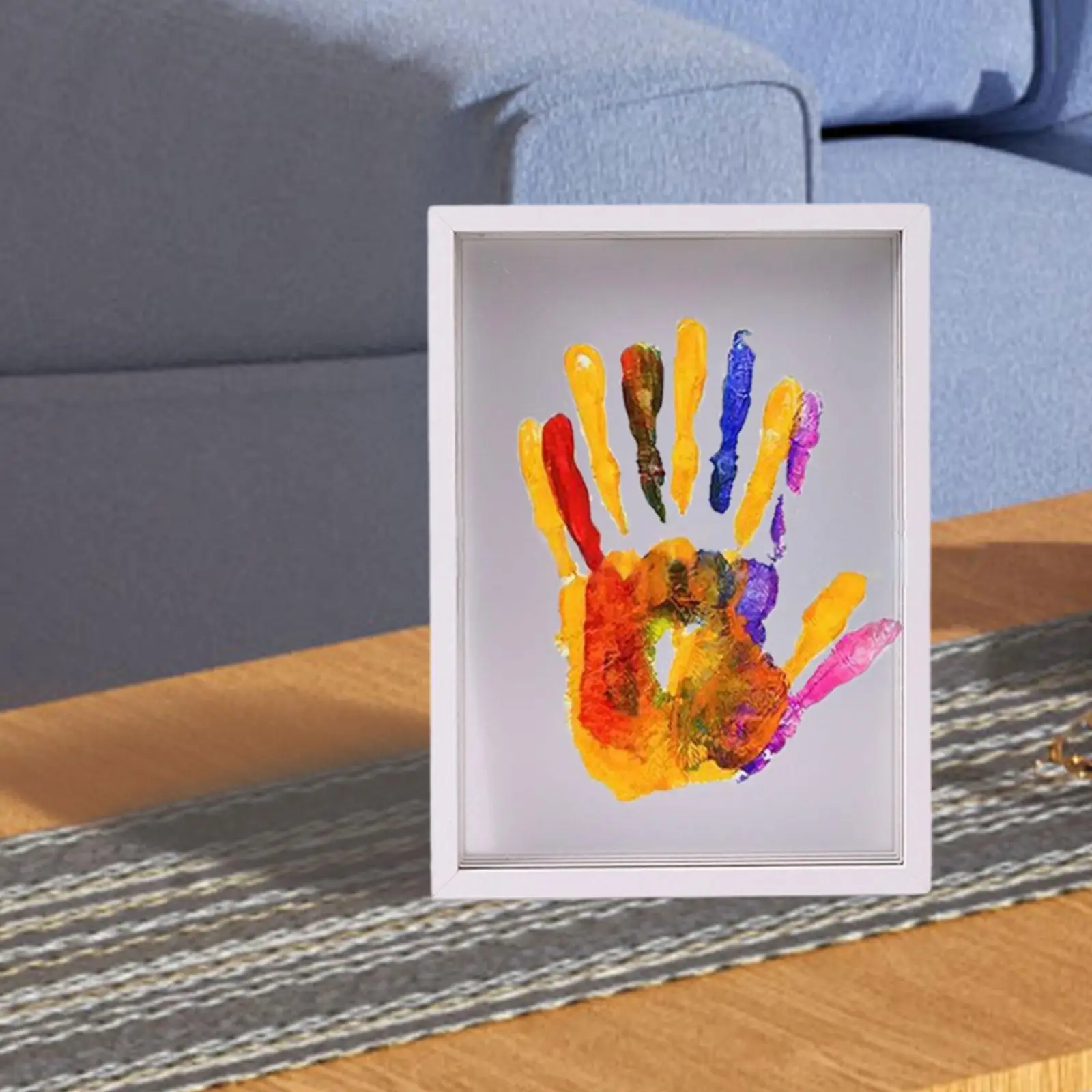DIY Art Print Frame Transparent Sheet Home Decoration Hand and Footprint Frame for Family New Parents Grandparents Family Night