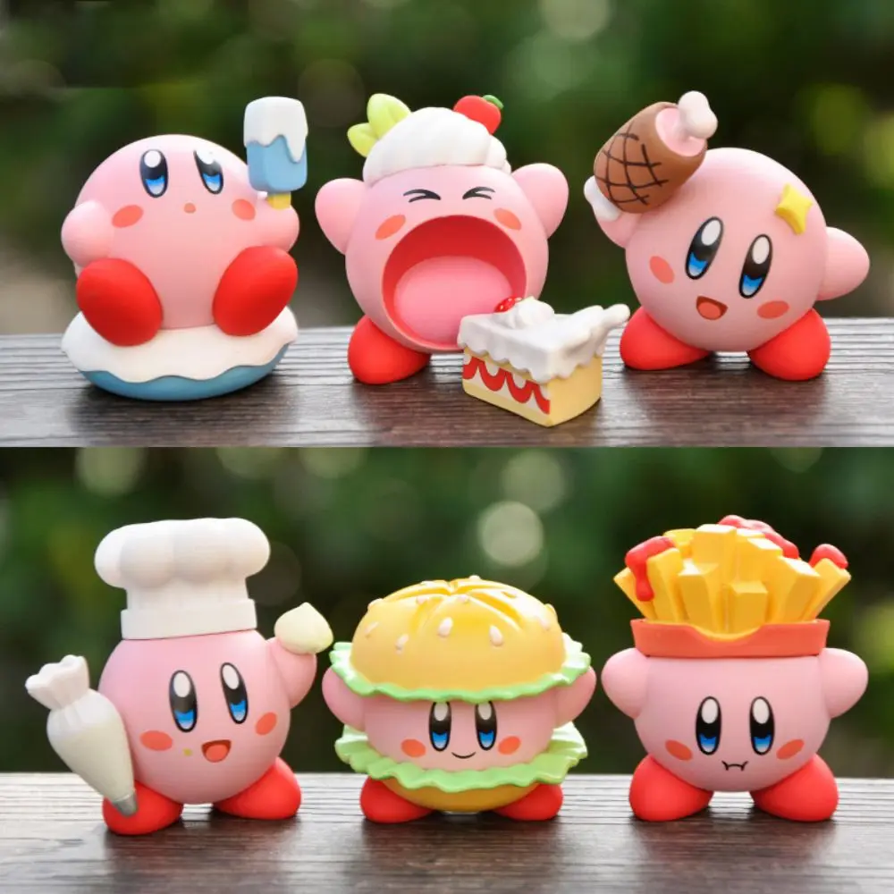 

Anime Kirby Cosplay Gourmet Series Figure Hamburger French Action Figures Pvc Model Toy Collection Ornaments for Children Gift