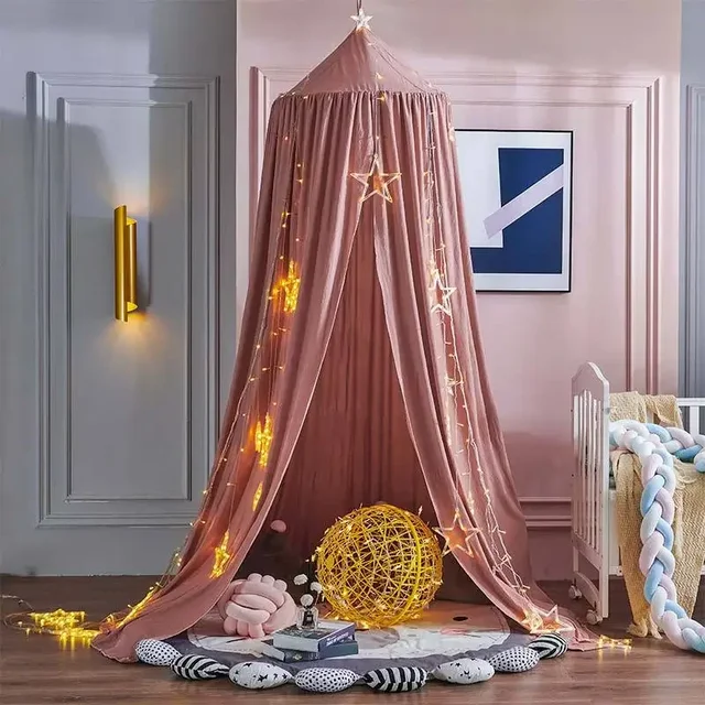 Enfants moustiquaire bébé berceau rideau suspendu tente lit décor fille princesse suspendu lit auvent salon coin jouer lecture NookDecor 2