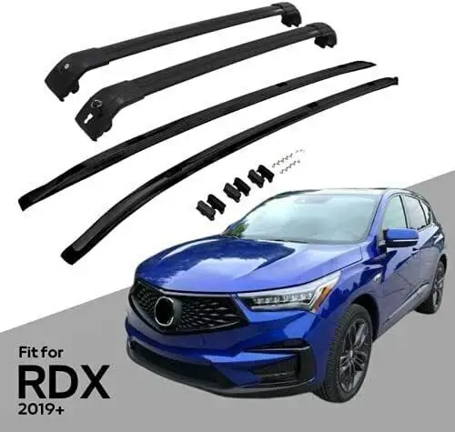 

4 шт., черные алюминиевые кровельные рейки, боковые рейки для Acura RDX 2019-2022